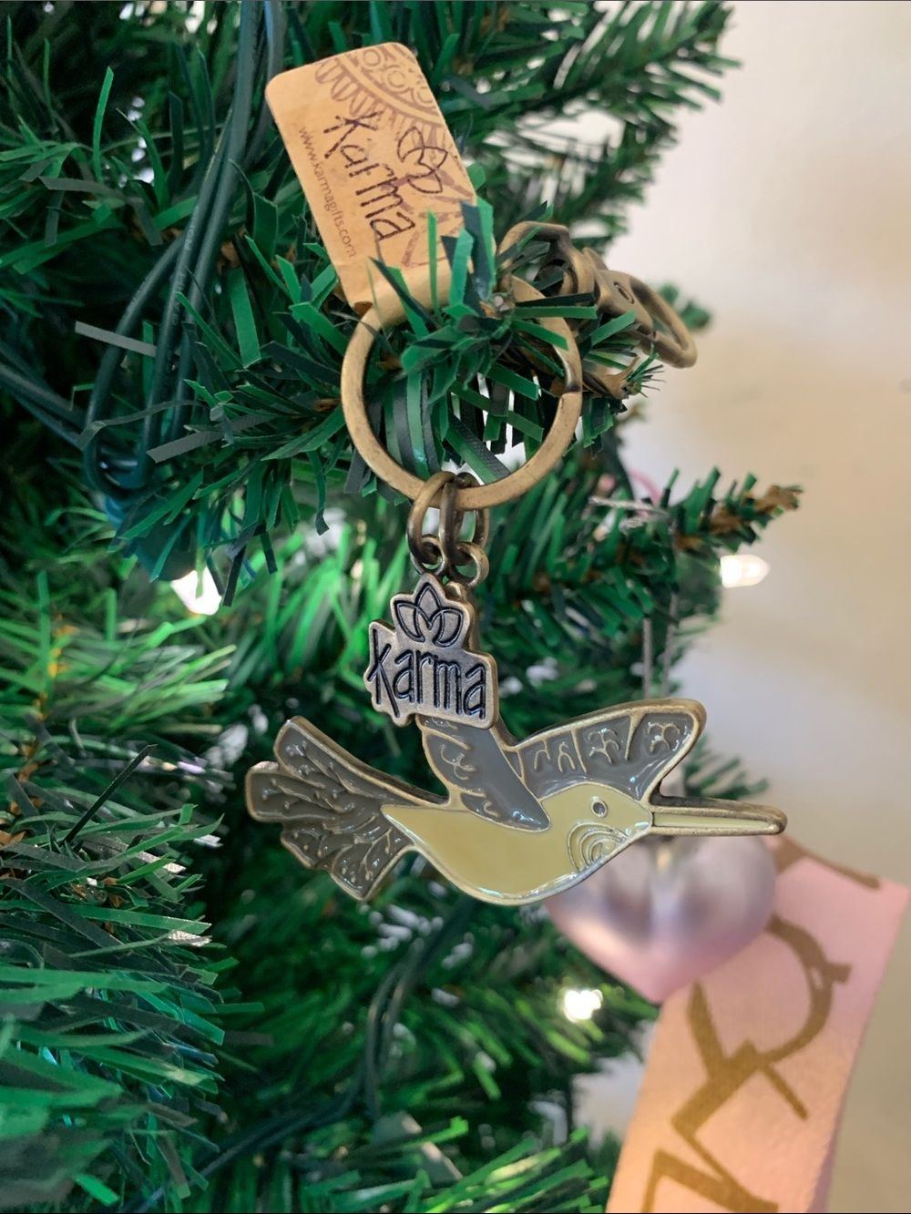 Karma Hummingbird Enamel Key Chain - #1063